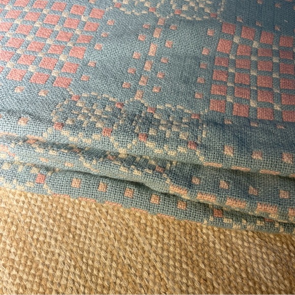 Mystic Valley Traders Vintage Wool Cotton Woven Throw Blanket / Twin UK 92”x52” - Picture 5 of 13